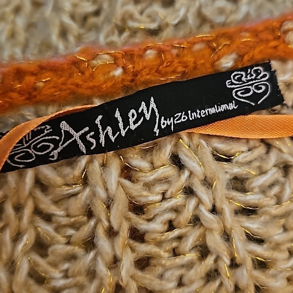 ASHLEY Y2k Striped Metallic Open Crochet Peekaboo Sweater - Picture 8 of 8